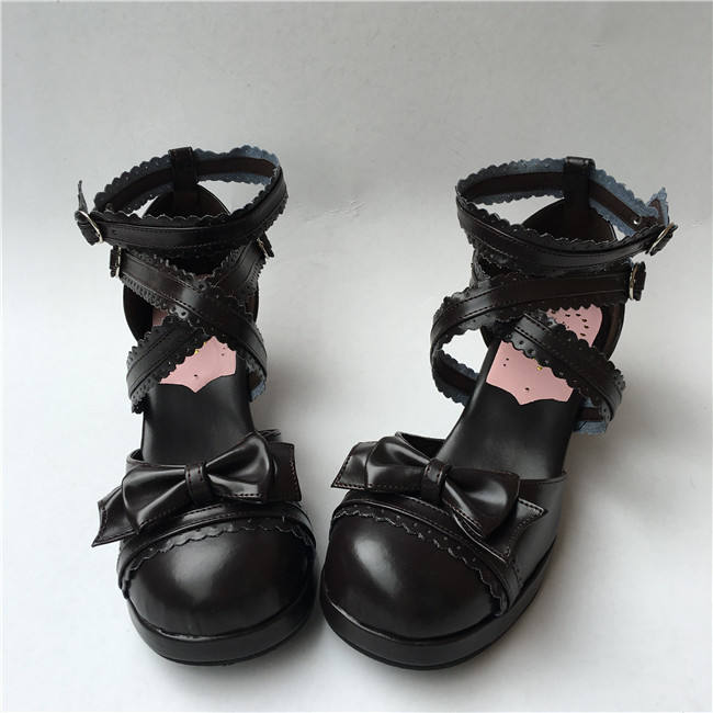 Square Heel Bow Lolita Sandals