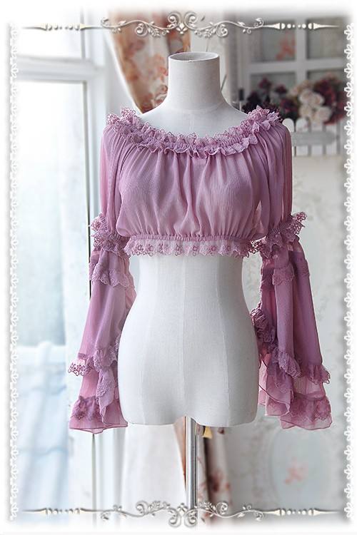 Infanta Detachable Set-in Hime Sleeves Chiffon Lolita Blouse