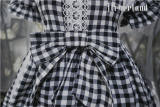 White&Black Gingham Lolita Short Sleeves OP -out