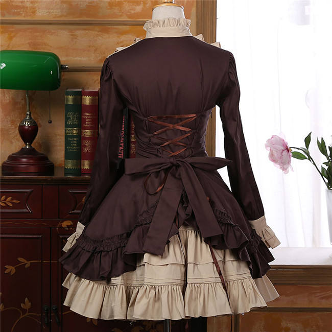 2017 Vintage Lolita Long Sleeves OP+Inner Skirt Set