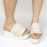 Sweet High Platform White Velvet Lolita Sandals