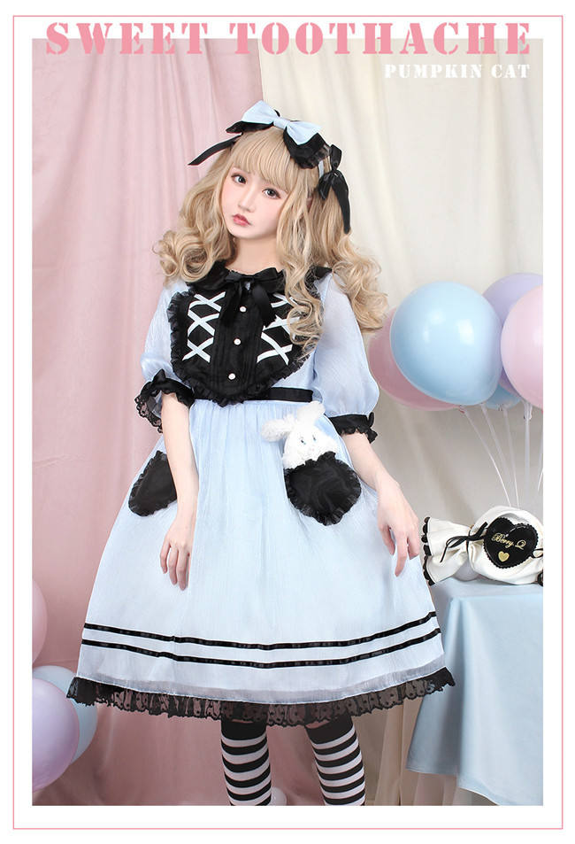 Pumpkin Cat Lolita ~Sweet Toothache~ Lolita OP -Ready made