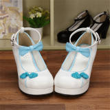 Angelic Imprint- Elegant Bow Embroidery Qi Lolita High Platform Shoes