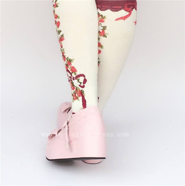Pink Unicolor Lolita Shoes