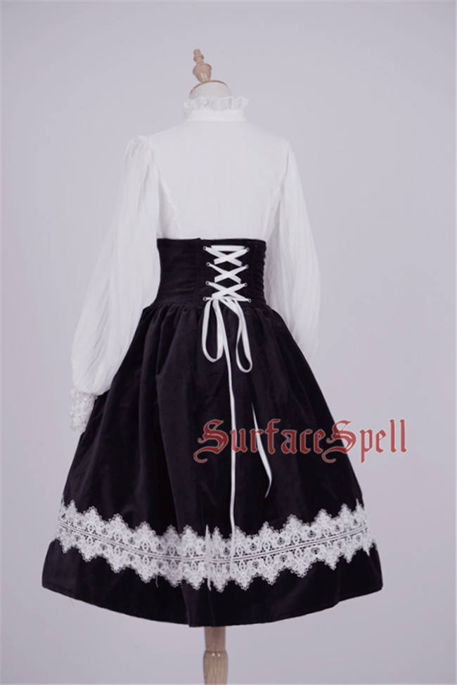 The Virtuous Orchid~ Vintage Velveteen Steel Bone Lolita Skirt