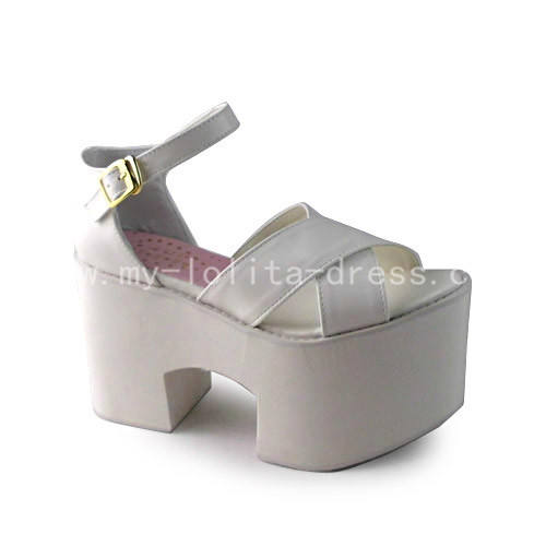 High Platform White Sweet Lolita Sandals