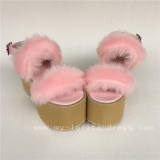 Sweet Imitate Bunny Furs Lolita Pink High Platform Sandals