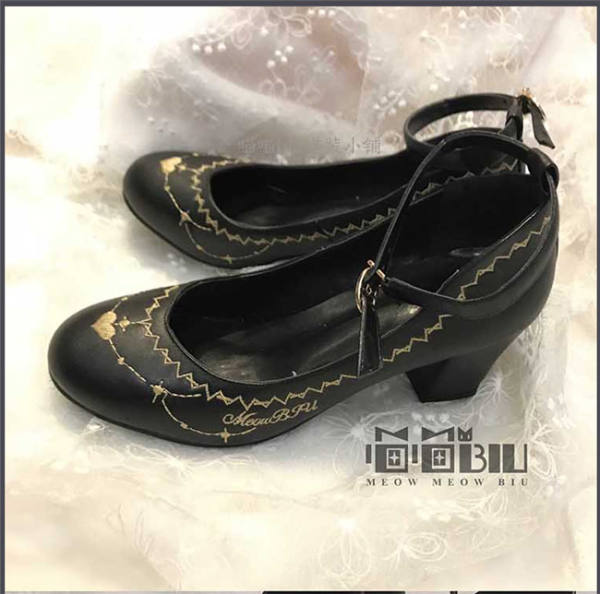 Anonymous Love Letter~ Velvet/Leather Lolita Heels Shoes -OUT