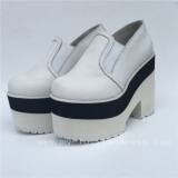 Beautiful Matte White Double Colors Soles Lolita High Platform Shoes O