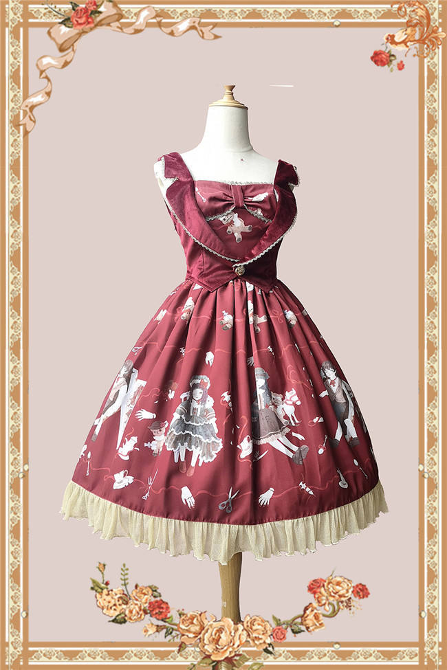 Infanta Broken Doll Fake Two Pieces Lolita JSK -Ready Made