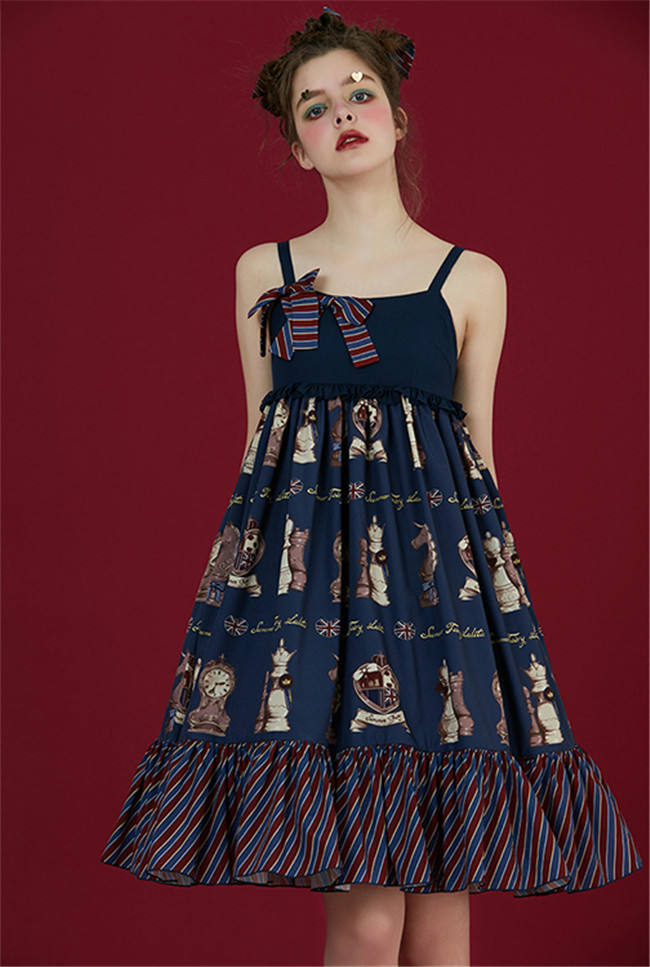 Checkers~ Sweet Printed JSK Dress -out