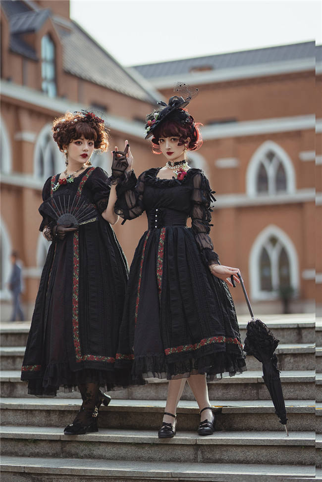 Miss Point ~ Salley Garden 2.0 Embroidery Vintage High Waist Lolita Skirt