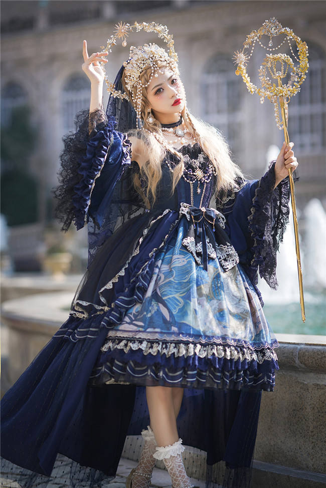 Nine Ode ~Nation of Dawn & Dusk Elegant Normal Waist Lolita JSK - In Stock