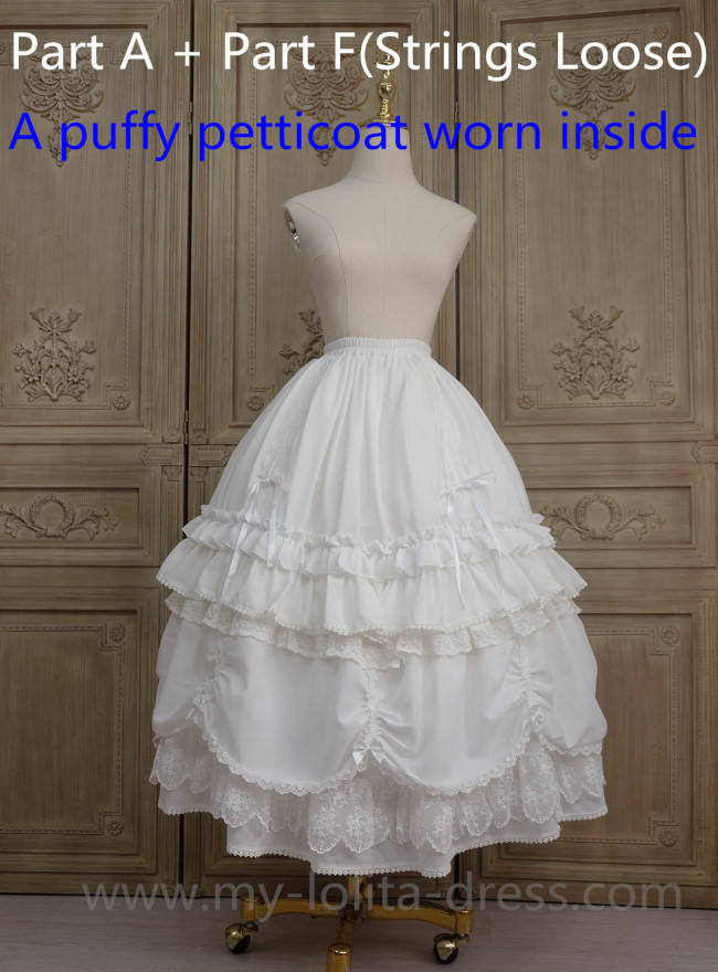 Little Dipper Camellia~ Sweet Lolita Underskirt Petticoat -Flexible Length -Ready Made