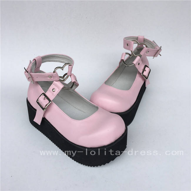 Black High Platfrom Pink Lolita Shoes