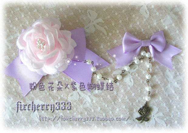 Sweet Rose and Bow Hairpin Set -In Stock