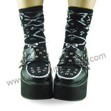 Black Silver Punk Lolita Shoes
