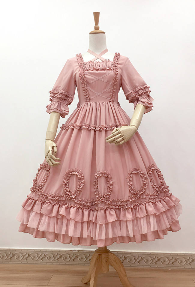 Little Dipper Tasya~ Chiffon Lolita Med-length OP Dress -Ready Made