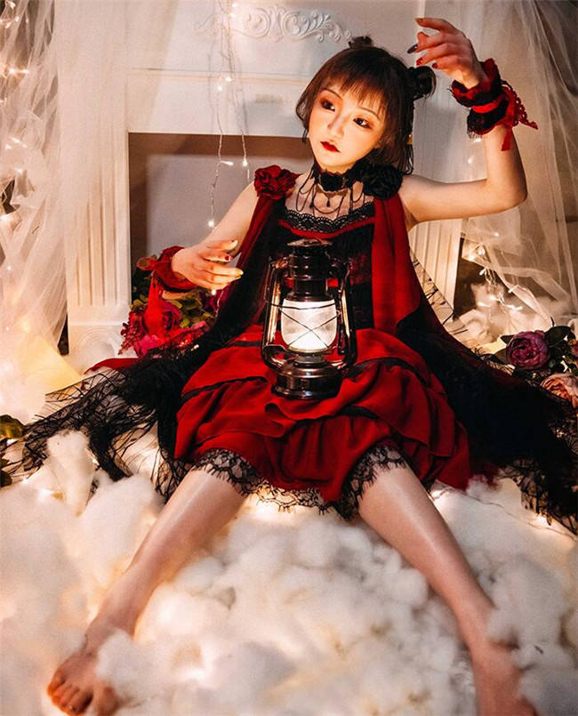 Nine Odes ~She Sings In The Mountain~ Gothic Lolita JSK -Ready Made