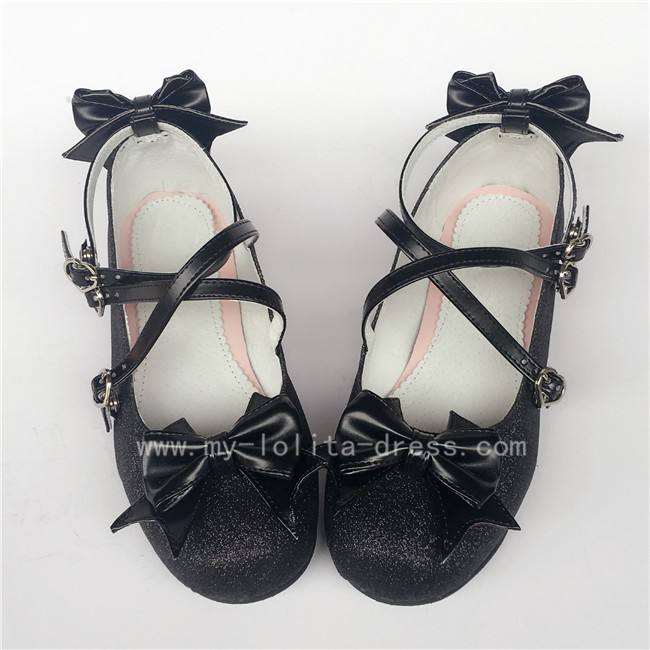 Sweet Cat's Ear Bows Matte Lolita Heels Shoes