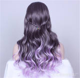 Girl's Sweet Black to Purple Gradient Cosplay Long Curls Wig