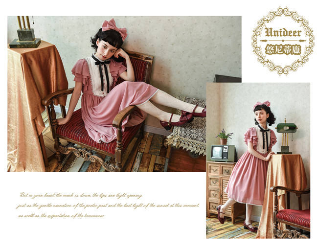 Memory of Floria~ Vintage Lolita OP Short/Long Version-Ready Made