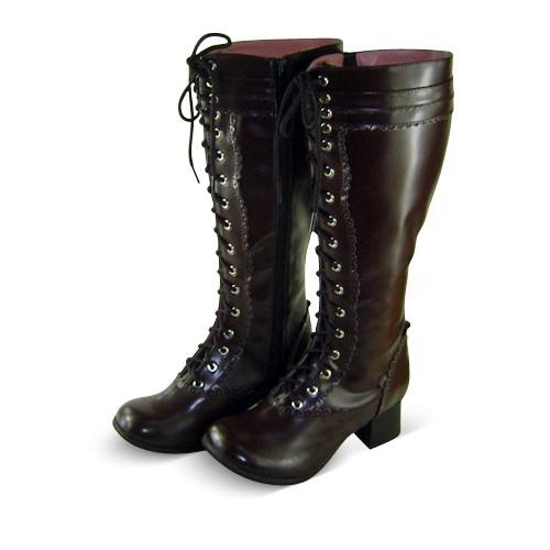 Coffee High Shaft Lolita Boots