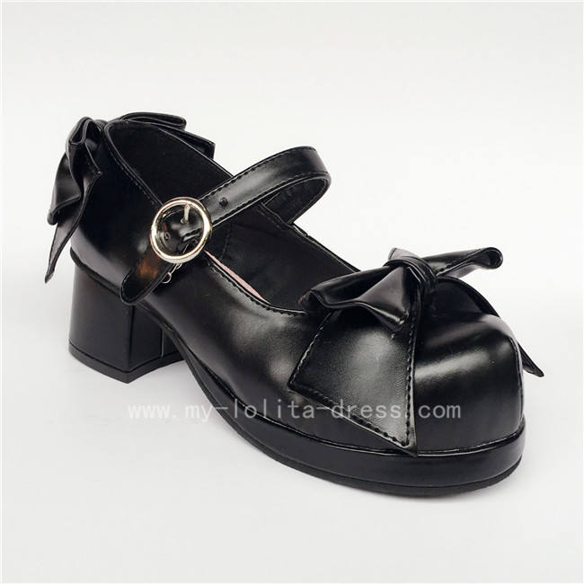 White Bow Platform Lolita Shoes