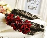 Wine Roses White Lace Lolita Maid Costume Headband-In Stock out
