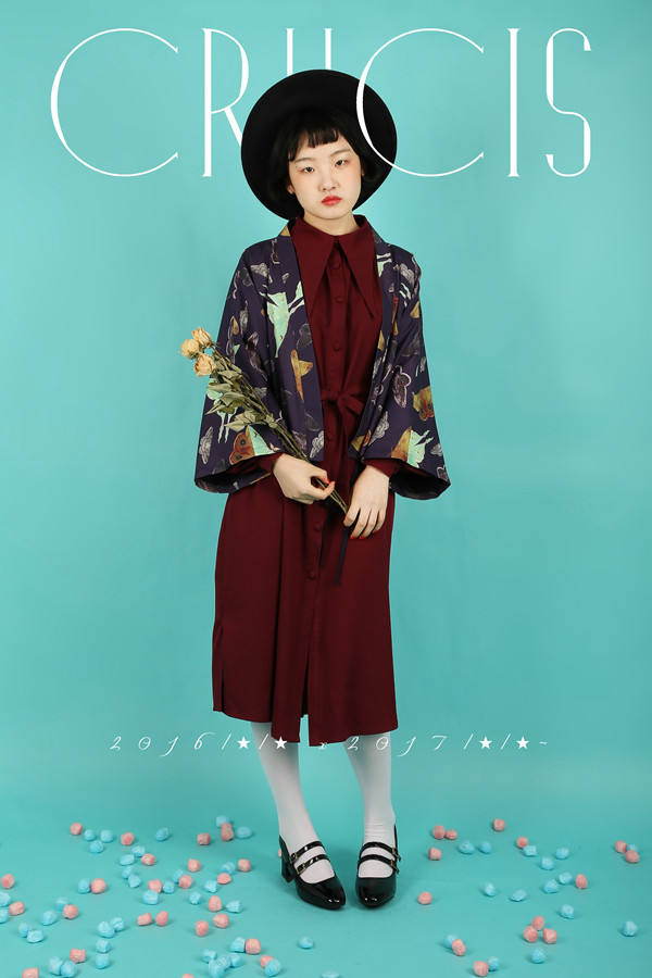 Vintage Unicolor Wing Collar Lolita OP Dress - Ready Made Navy M In Stock