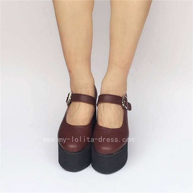 Girls Matte White Lolita High Platform Classic Shoes