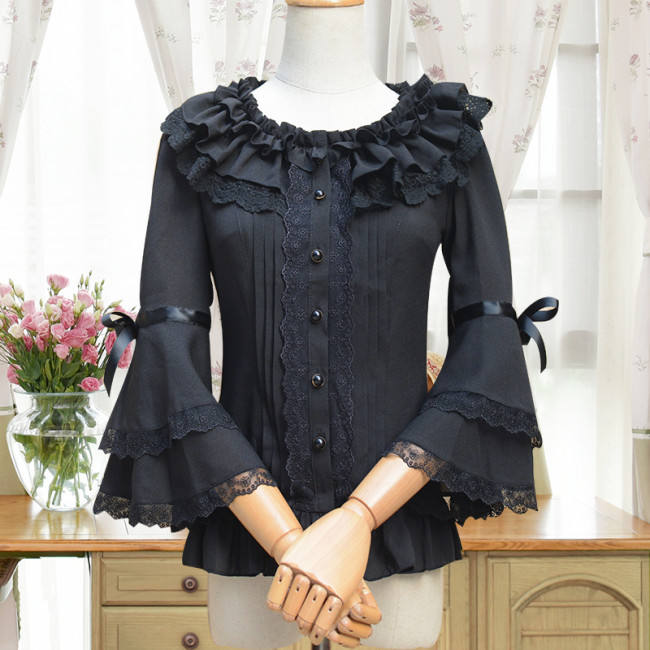 Sweet Chiffon Flare Sleeves Lolita Blouse