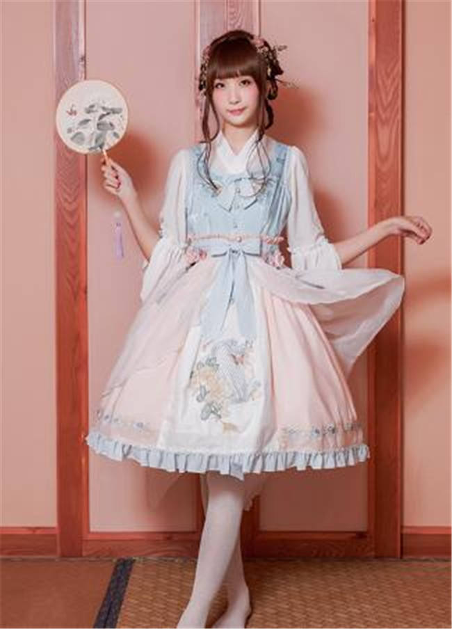 The Inlaid Harp ~Qi Lolita JSK Dress With Overskirt