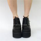 Gothic Matte Black Lolita Heels Shoes High Platform OUT