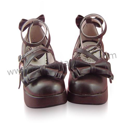 Dark Coffee Lolita Heels Footwear