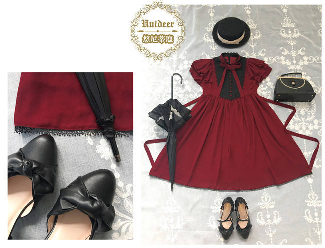Memory of Floria~ Vintage Lolita OP Short/Long Version-Ready Made