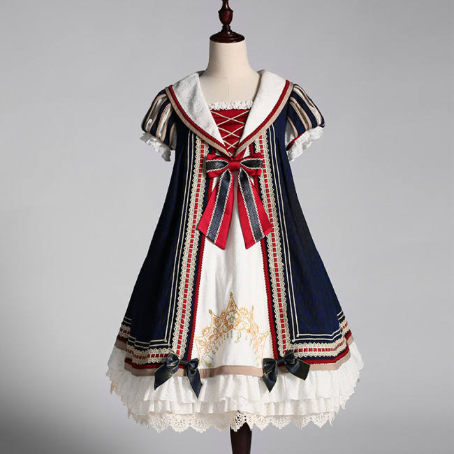 Classical Puppets ~White Snow Babydoll Style Daily Lolita OP -Ready Made