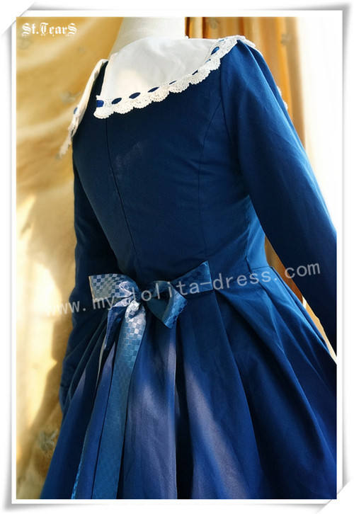 Sailor Collar Long Sleeves OP Dark Blue M - IN STOCK