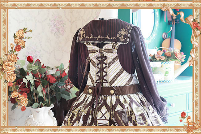 Cross~ High Density Chiffon Square Collar Short Sleeves Lolita Blouse