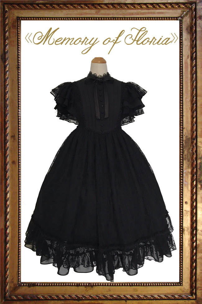 Memory of Floria~ Vintage Lolita OP Short/Long Version-Ready Made