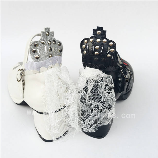 Unique Cross & Straps Lolita Square Heels Shoes
