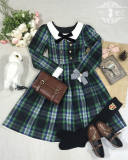 Magic College~ Gingham Lolita Long Sleeves OP -out