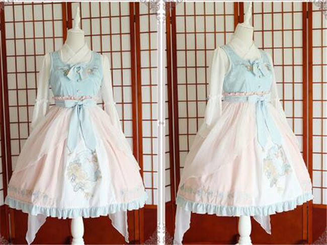 The Inlaid Harp ~Qi Lolita JSK Dress With Overskirt