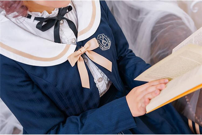 Magic Music School~ College Style Bass Embroidery Lolita Coat + Skirt Set