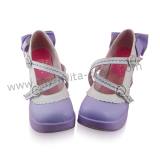Purple Cross Straps Lolita Shoes
