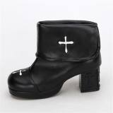 Angelic Imprint- Gothic Square Heels Lolita Short Boots