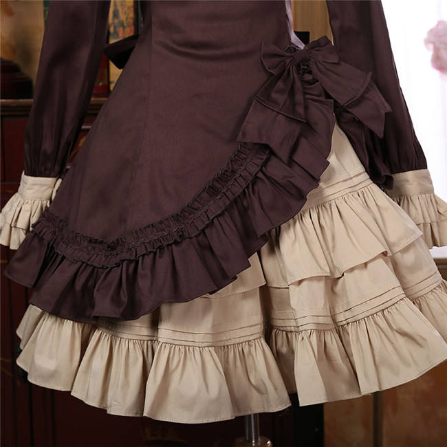 2017 Vintage Lolita Long Sleeves OP+Inner Skirt Set