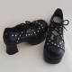 Black Silver Dots Lolita Shoes
