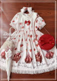 Dear Celine ~ Strawberry Ice Cream~ Sailor Collar Lolita OP -Ready Made Red Size XL - In Stock