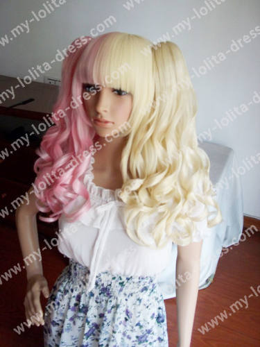 Women's Baroque Gothic Lolita Wig - Blonde Corkscrew Curls, Vampire Cosplay
